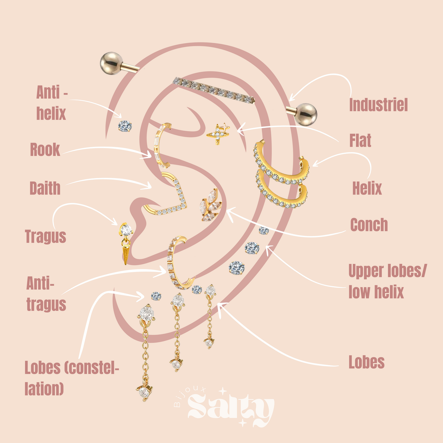 Piercing Orion front - titane