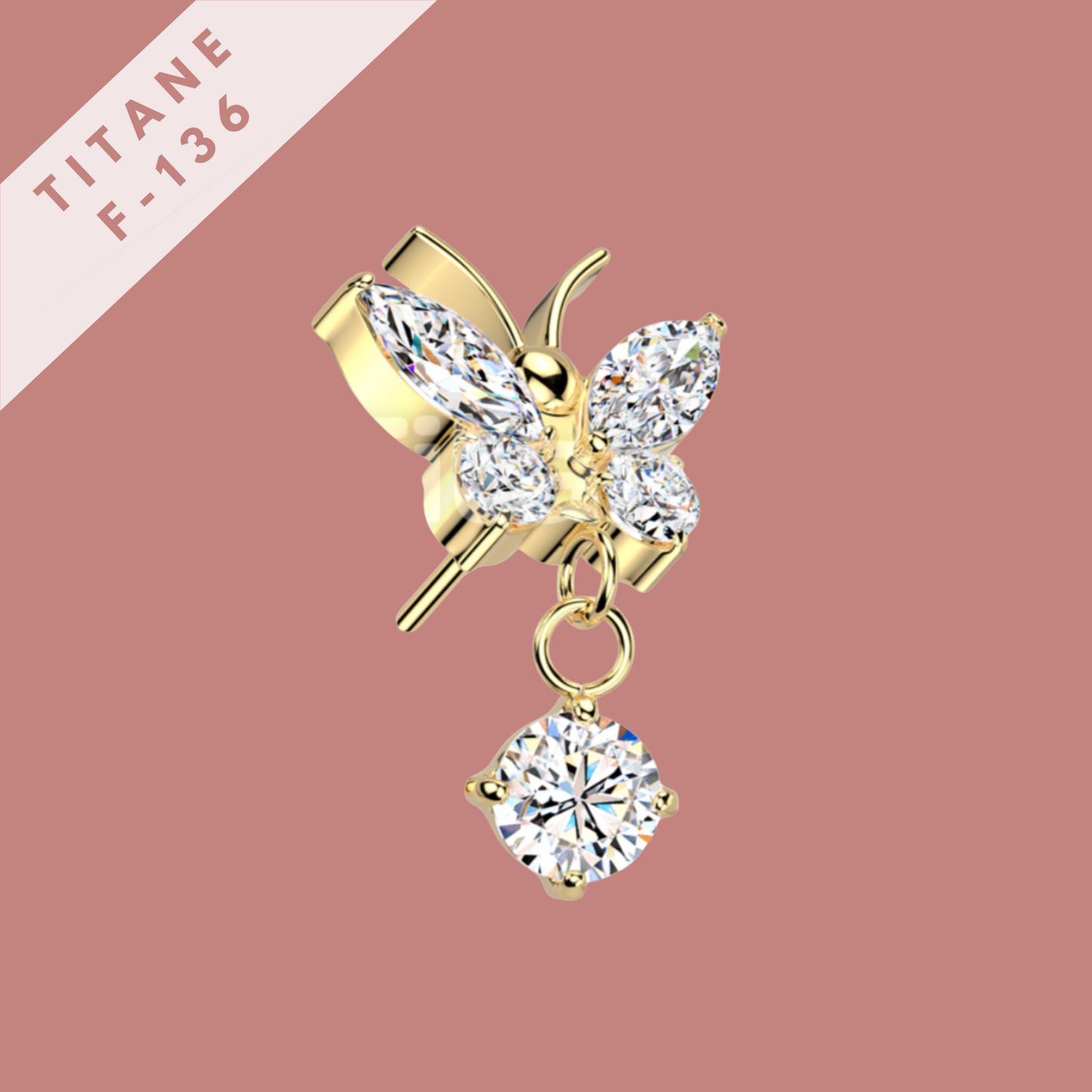 Piercing Papillon Dangle - titane