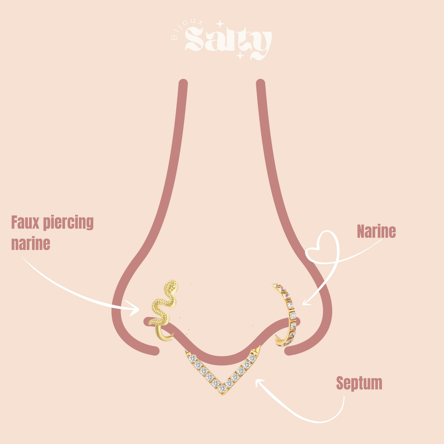 Piercing Orion front - titane