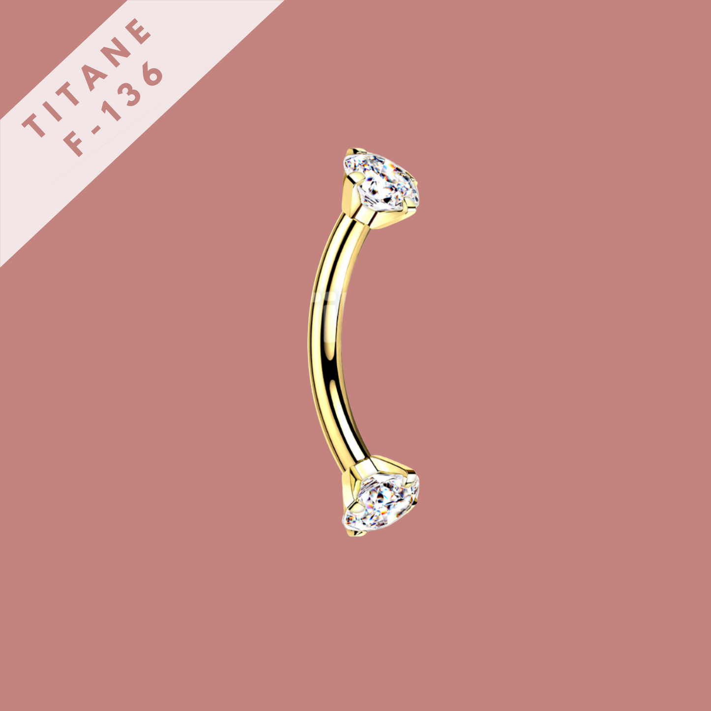 Piercing banane strass - titane